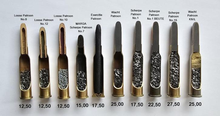 6,5x53R Mannlicher M95 DOORSNEDEN, Verzamelen, Militaria | Tweede Wereldoorlog, Landmacht, Hulzen of Bodemvondsten, Nederland