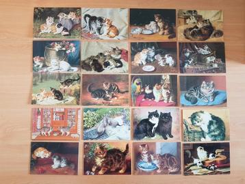 20 wenskaarten katten / poezen van bekende schilders  beschikbaar voor biedingen
