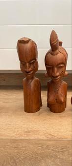 Afrikaanse echtpaar teak houten beeldjes Kenia zgan, Ophalen of Verzenden