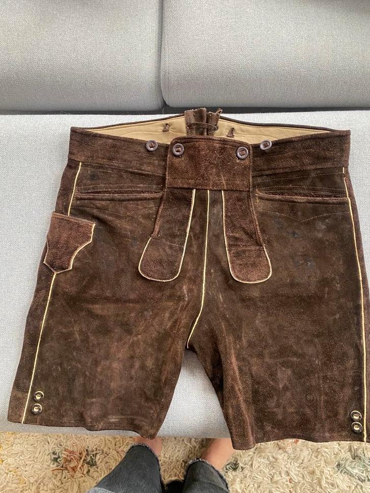 Lederhose maat 50/52 zgan, Kleding | Heren, Carnavalskleding en Feestkleding, Zo goed als nieuw, Kleding, Overige thema's, Maat 48/50 (M)