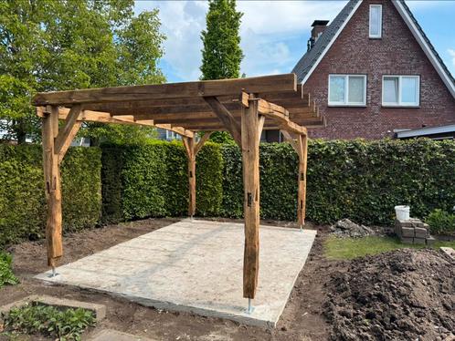 Eiken gebinten sets kapschuur schuur overkapping, Doe-het-zelf en Verbouw, Hout en Planken, Gebruikt, Plank, Eiken, Ophalen of Verzenden