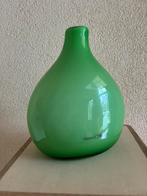 Murano glas groen design vaas, Minder dan 50 cm, Groen, Glas, Ophalen of Verzenden