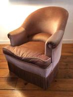 Cosy roze cocktailstoeltje, velours stof, vintage design, Ophalen of Verzenden, Zo goed als nieuw, Stof