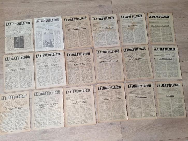 30 x verzetsblad La Libre Belgique (Peter Pan), Verzamelen, Militaria | Tweede Wereldoorlog, Boek of Tijdschrift, Overige gebieden