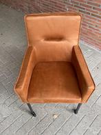 Eetkamer stoel Eco leer kleur Cognac  op wielen voorraad, Bruin, Nieuw, Metaal, Vijf, Zes of meer stoelen
