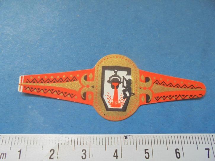 Oude sigarenband met voorstelling ijzergieterij, Verzamelen, Rookartikelen, Aanstekers en Luciferdoosjes, Zo goed als nieuw, Sigarenbandjes