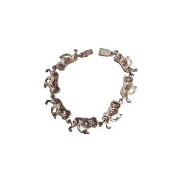 Vintage zilveren armband met leeuwen beschikbaar voor biedingen