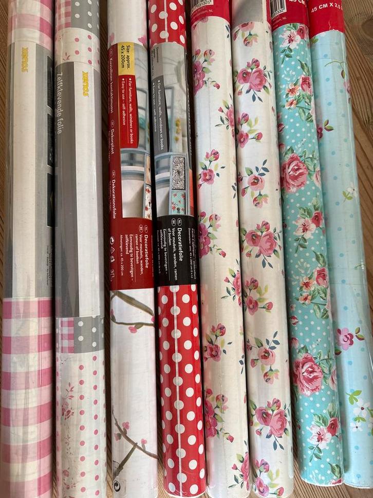 8 Rollen Decoratiefolie Zelfklevend Nieuw, Huis en Inrichting, Stoffering | Behang, Rood, minder dan 10 m², Ophalen