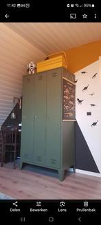 Legergroene lockerkast, Ophalen, 50 tot 100 cm, Zo goed als nieuw, Minder dan 100 cm