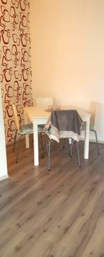 BJURSTA uitschuifbare eettafel wit, Ophalen, Gebruikt, 200 cm of meer, 50 tot 100 cm