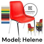 Kantinestoel Helene. Rood. Stapelstoel kuipstoel stapelbaar, Nieuw, Ophalen of Verzenden, Rood, Metaal
