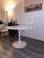 Witte ronde tafel, diameter 110 centimeter, Huis en Inrichting, Tafels | Statafels, Gebruikt, Ophalen