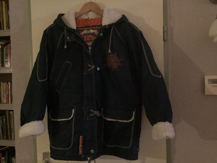 Marine blauwe parka, Kleding | Dames, Jassen | Winter, Zo goed als nieuw, Maat 42/44 (L), Blauw, Ophalen of Verzenden