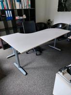 Hoekbureau rechts, wit blad, 200x120cm, verstelbaar, Ophalen of Verzenden, In hoogte verstelbaar, Zo goed als nieuw, Bureau