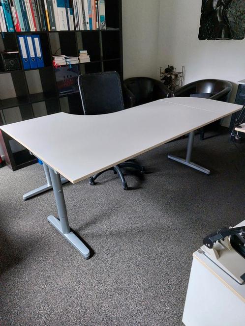 Hoekbureau rechts, wit blad, 200x120cm, verstelbaar, Huis en Inrichting, Bureaus, Zo goed als nieuw, Bureau, In hoogte verstelbaar