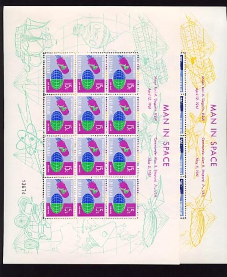 Suriname Luchtpost V33/34 postfris Rode Kruis 1961, Postzegels en Munten, Postzegels | Suriname, Postfris, Verzenden