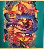 Batik doek ingelijst, Antiek en Kunst, Kunst | Niet-Westerse kunst, Ophalen of Verzenden