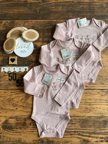 Baby meisje 3x lange mouwen rompers lila maat 50/56 beschikbaar voor biedingen