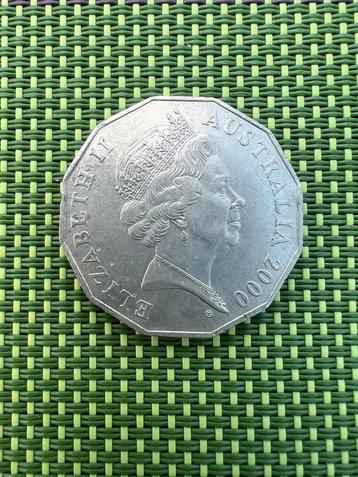 Munt 50p royal visit Australië 2000 beschikbaar voor biedingen