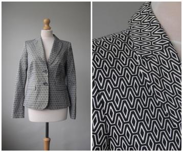 Peter Hahn - NIEUW / prachtig zwart wit jasje / maat 38 beschikbaar voor biedingen