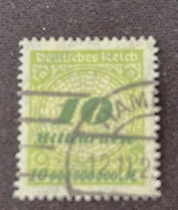 Deutsches Reich 1923 opdruk 10 millard  Mark Mi 328 gebruikt beschikbaar voor biedingen