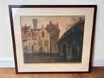René Van de Sande – Ets / litho – Oude gevels te Brugge, Ophalen of Verzenden