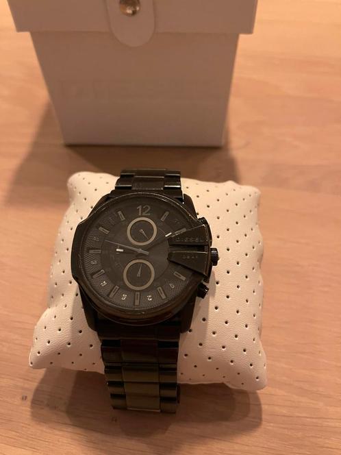 Diesel Black horloge, Sieraden, Tassen en Uiterlijk, Horloges | Heren, Zo goed als nieuw, Polshorloge, Overige merken, Staal, Staal