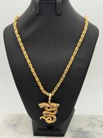 Prachtige 14 karaat koningsketting met slangen hanger 63 cm, Met hanger, Nieuw, Ophalen of Verzenden, Nvt