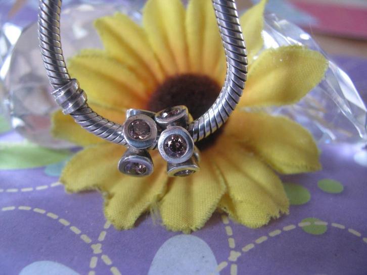 2 x Pandora spacer P336 = lights + zirks BRUIN in 1 koop =, Sieraden, Tassen en Uiterlijk, Bedels, Zo goed als nieuw, Pandora
