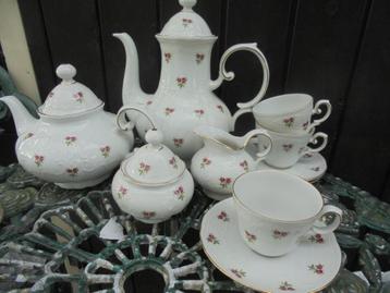 Koffie- en Theepot + roomstel Seltmann Weiden roze roosjes beschikbaar voor biedingen
