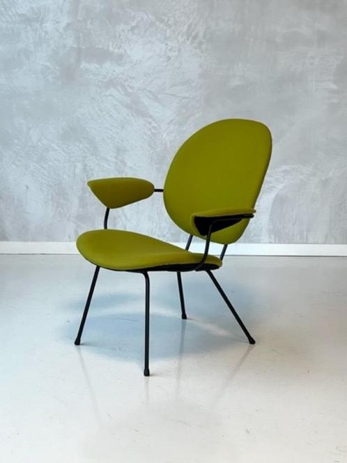 Kembo 302 fauteuil vintage WH Gispen design armstoel groen, Huis en Inrichting, Fauteuils, Gebruikt, Metaal, Stof, 50 tot 75 cm