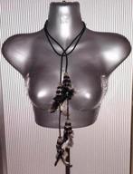 Manouk - koordketting met veertjes, Overige materialen, Verstelbaar, Verzenden, Zwart