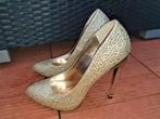 Goudkleurige glitter pumps Jumex mt.38 hoogte 12cm, Pumps, Overige kleuren, Ophalen of Verzenden, Zo goed als nieuw