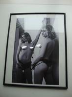 Erotische foto ingelijst, model, glamour, zwart/wit, 50 x 40, 1980 tot heden, Foto, Nieuw, Ophalen of Verzenden
