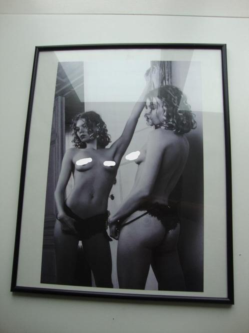 Erotische foto ingelijst, model, glamour, zwart/wit, 50 x 40, Verzamelen, Foto's en Prenten, Nieuw, Foto, Overige onderwerpen