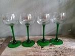 Vintage glas met groene voet, Ophalen of Verzenden, Gebruikt, Overige typen