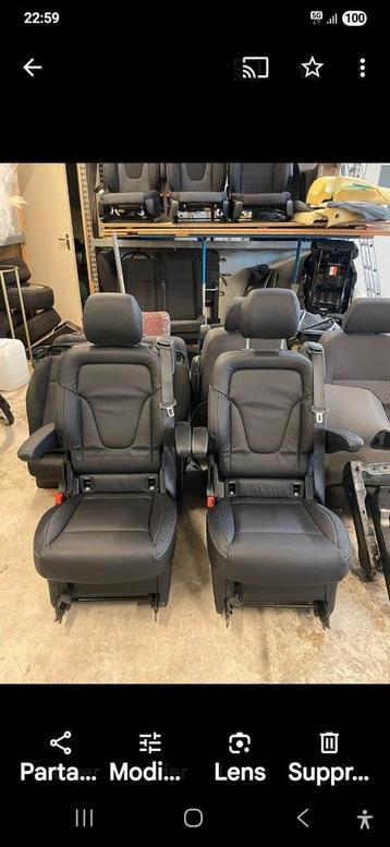 stoelen lederen zwart lugano ouirginale mercedes class v  beschikbaar voor biedingen