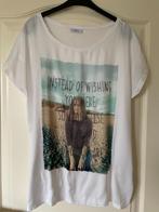 Wit shirt met print, maat L, Verzenden, Maat 42/44 (L), Zo goed als nieuw, Wit