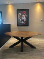 Tafel ovaal + 4 kuipstoelen, Huis en Inrichting, Tafels | Eettafels, Ophalen, 50 tot 100 cm, Zo goed als nieuw, 150 tot 200 cm
