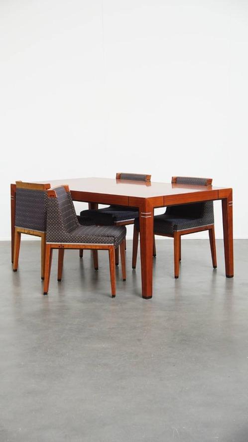 Art Deco set bestaande uit een eettafel en 4 eetkamerstoelen, Huis en Inrichting, Complete eetkamers, Gebruikt, 4 tot 6 stoelen