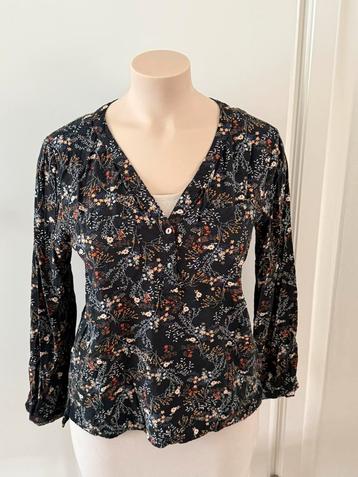 Blouse zwart met bloemen Tuniek | maat 42 | Only beschikbaar voor biedingen