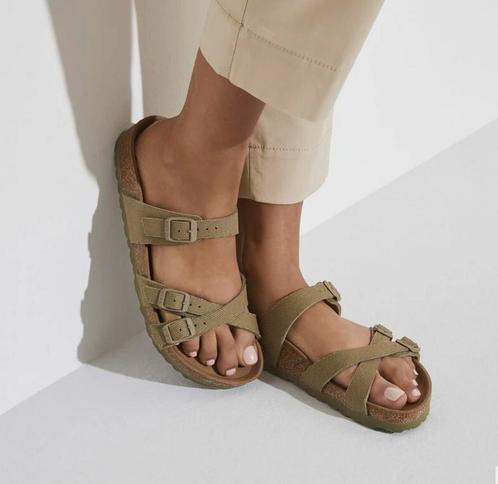 Birkenstock Franca khaki vegan maat 41, Kleding | Dames, Schoenen, Zo goed als nieuw, Sandalen of Muiltjes, Groen, Ophalen of Verzenden