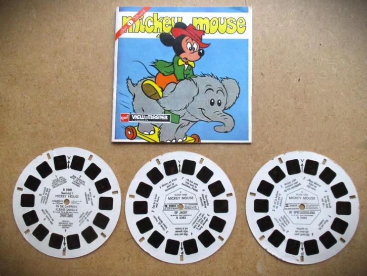 View-master Reels B525~Jaren 50 Mickey Mouse Viewmaster, Verzamelen, Disney, Gebruikt, Overige typen, Mickey Mouse, Ophalen of Verzenden