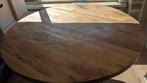 Mango houten tafel., Huis en Inrichting, Tafels | Eettafels, 100 tot 150 cm, 100 tot 150 cm, Rond, Gebruikt