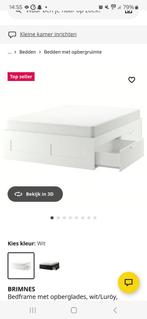 Ikea bed, Huis en Inrichting, Slaapkamer | Bedden, Ophalen, Wit, 140 cm, Zo goed als nieuw