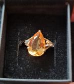 goud, diamant, citrien, nieuw, Sieraden, Tassen en Uiterlijk, Ringen, Nieuw, Ophalen of Verzenden, 17 tot 18, Dame