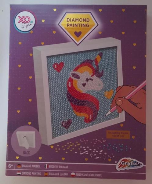 Grafix Diamond Painting inclusief frame Unicorn, Kinderen en Baby's, Speelgoed | Educatief en Creatief, Nieuw, Knutselen, Verzenden