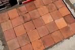 Antieke oude plavuizen estrikken 15x15 rood oranje 10M2, Steen of Klei, Minder dan 50 cm, Ophalen of Verzenden, Zo goed als nieuw