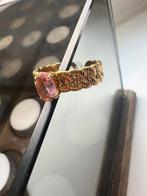 NIEUW! Prachtige goudkleurige ring met roze steen, Sieraden, Tassen en Uiterlijk, Ringen, Overige materialen, Ophalen of Verzenden