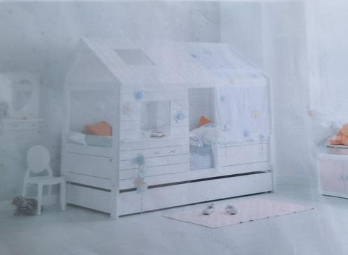 Lifetime- kinderbed. Opbouw in wit gelakt, Kinderen en Baby's, Kinderkamer | Bedden, Zo goed als nieuw, 180 cm of meer, 85 tot 100 cm